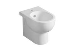 Sanitari Simas serie E-LINE filo muro: vaso, sedile soft close, bidet.