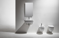 Sanitari Simas serie LFT sospesi: vaso, sedile soft close, bidet.