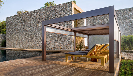 Pergola bioclimatica Gibus VELVET/VELVET PLUS con lame impacchettabili